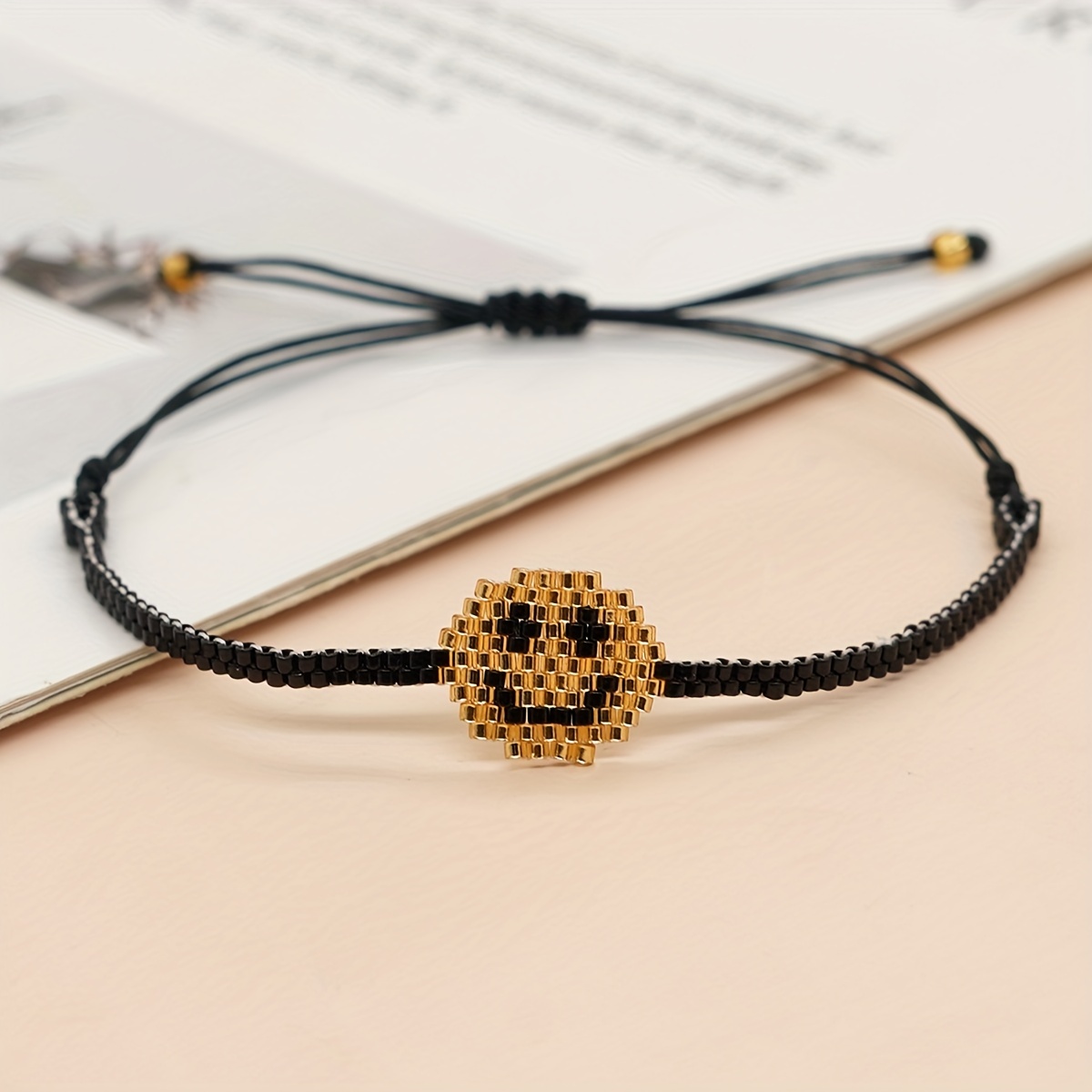 Black and Gold Beaded Best Friend Bracelets for Women