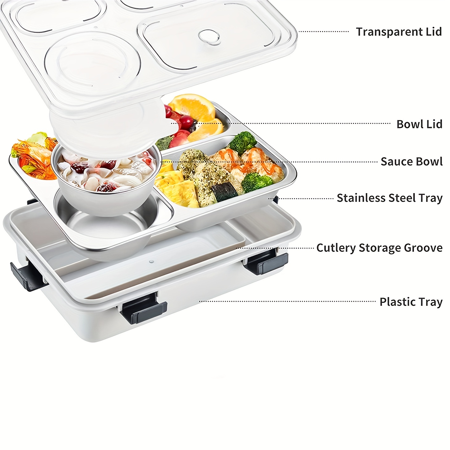 5 Compartment Stainless Lunch Box