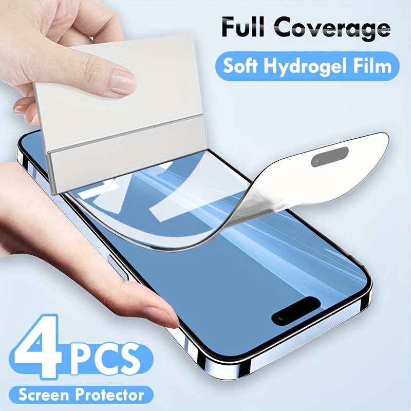 4 Pieces Full Cover Soft Hydrogel Film For iPhone 15 14 11 12 13 Pro Max 7  8 Plus Screen Protector For iPhone X XS XR XS MAX SE 2020 SE2 SE 2022 SE3 P