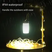1pc Portable Multifunctional Camping Light, 9-mode Fairy Light String, Multi Light Source USB Rechargeable Outdoor Flashlight, Night Light, For Emergency, Camping, Hiking details 4