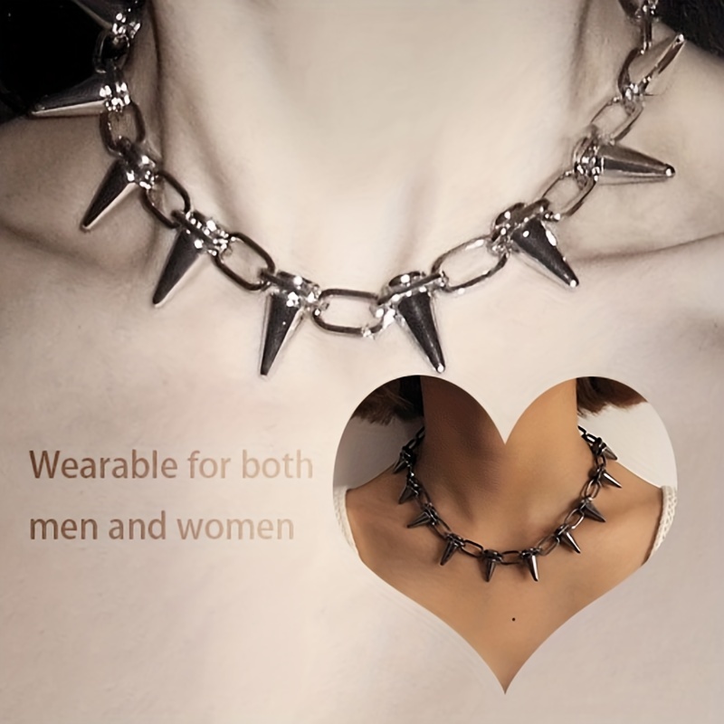 Rock Gothic Rivet Material Choking Round Punk Necklace