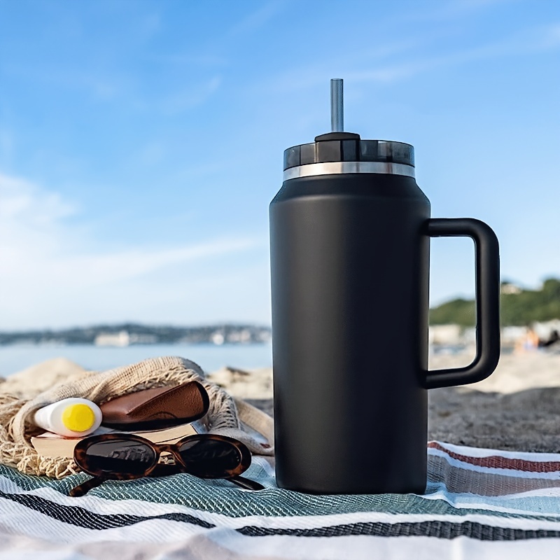 1500ml 1900ml Outdoor Thermos Kettle Water Bottle With Straw