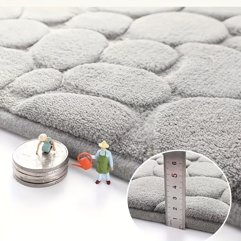 Memory Foam Bath Mat Cobblestone Bathroom Rugs Water Absorbent Bath Mats