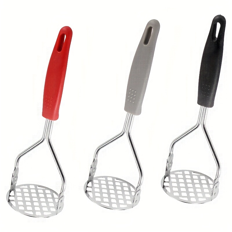 Potato Masher Fruit And Vegetable Crusher With Silicone Handle Stainless  Steel Kitchen Utensil