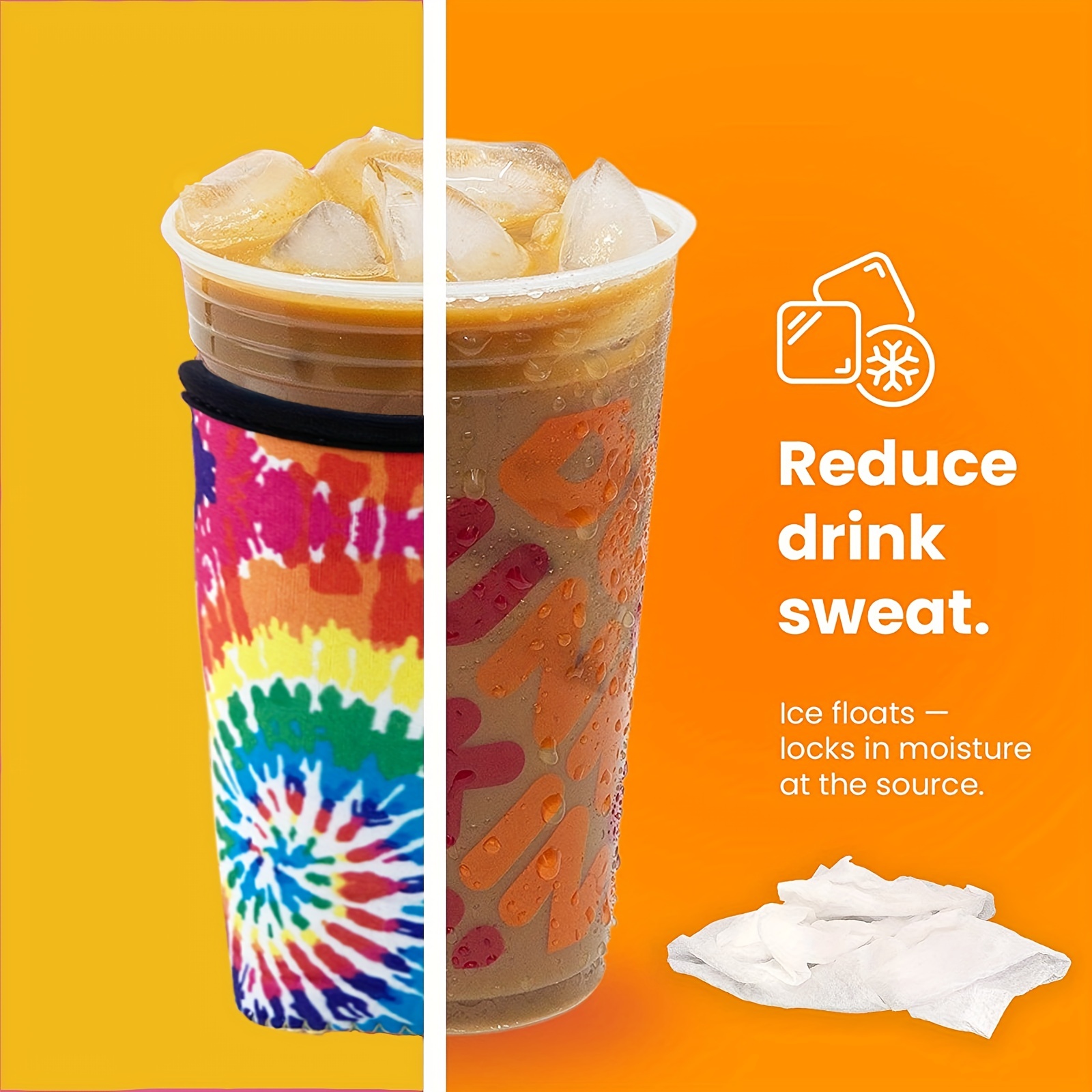 Iced Coffee Cozy. Drink Cozy. Hot/Cold Sleeve. Ice Coffee Drink