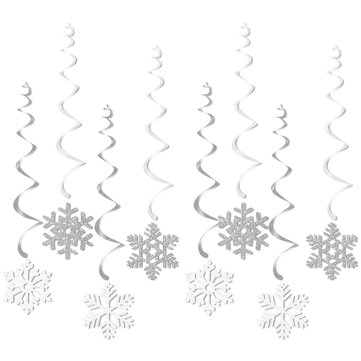10pcs 10.23 Inch Snowflake Themed Party Decoration Reusable Spiral