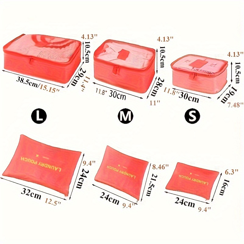 6 Pz. Set Cubi Imballaggio Organizzatori Bagagli Viaggio - Temu Italy