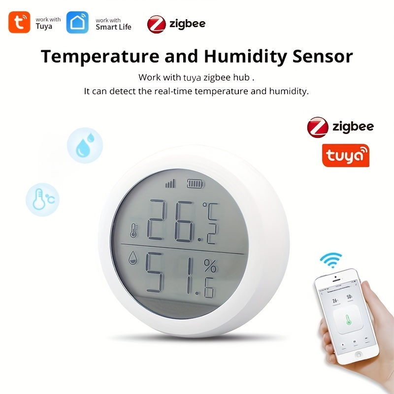 Homekit Zigbee Tuya Wireless Temperature & Humidity Sensor APP Remote  Monitor
