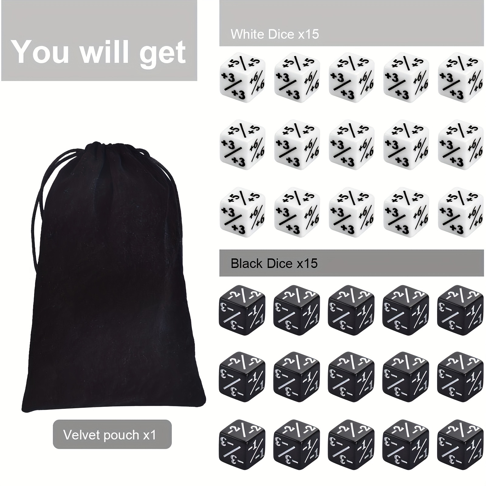 

30 Pieces Dice Counters, Token Dice Set, D6 Dice Compatible With Mtg, Ccg, Dice Game Accessory