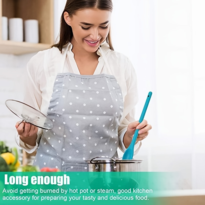 Heat Resistant Silicone Mixing Spoon With Long Handle - Non-stick