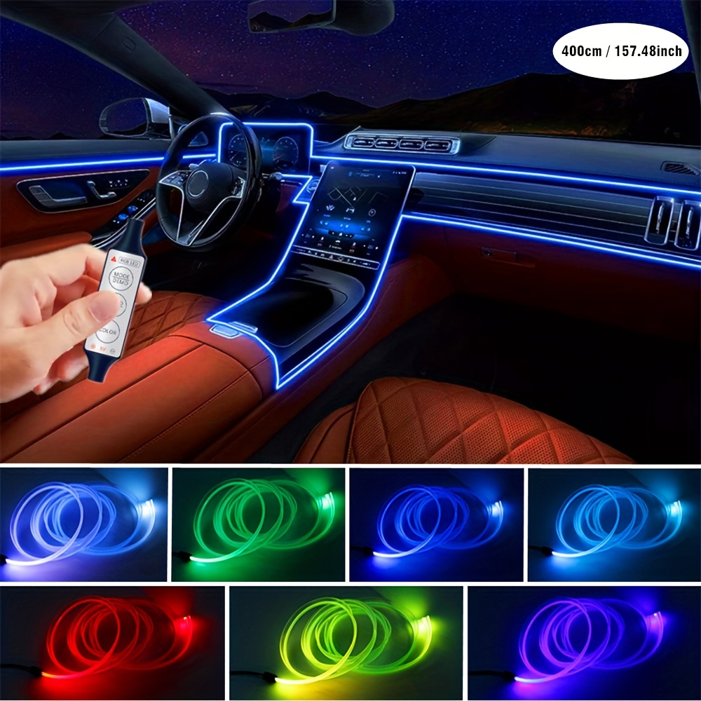 Car Atmosphere Led Light Car Interior 7 color Led Fiber - Temu