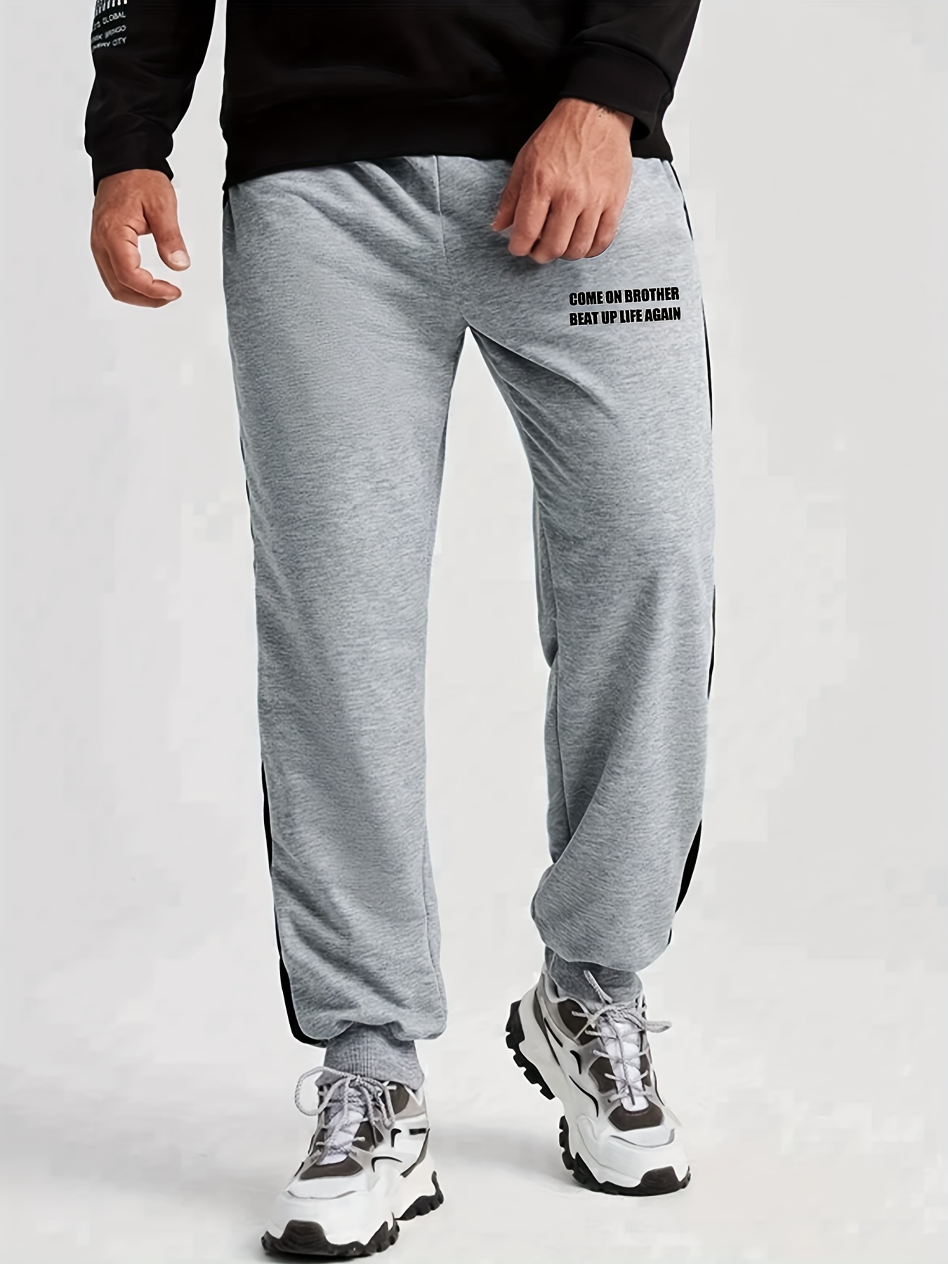 Pantalones Deportivos Largos Hombre Bloque Color Ropa - Temu Chile