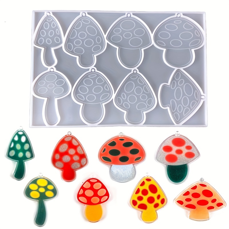 3D Mushroom Resin Molds,Glossy Crystal Epoxy Mold Mushroom