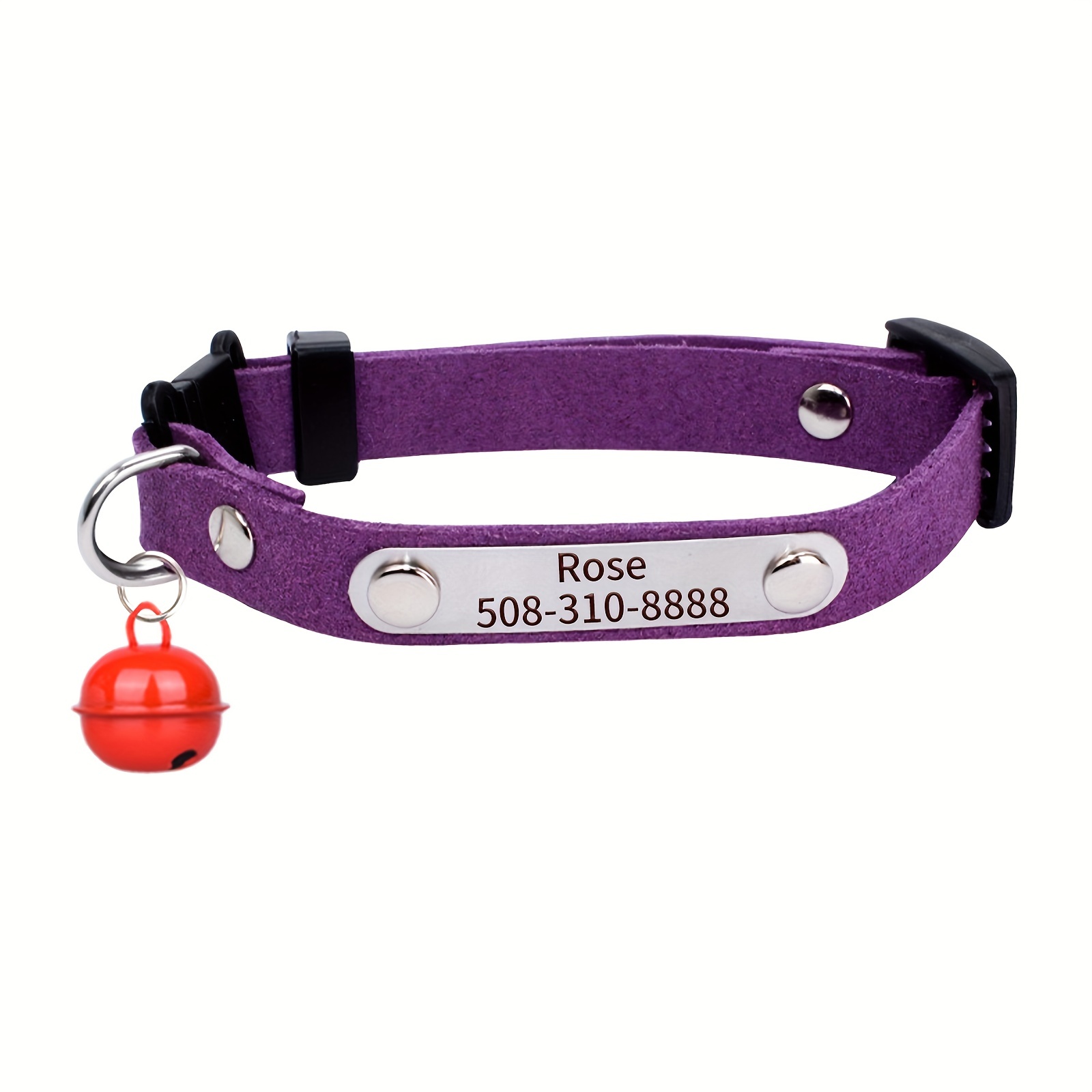 Personalized Cat Collar Velvet ID Engraving Name Tag Collar for