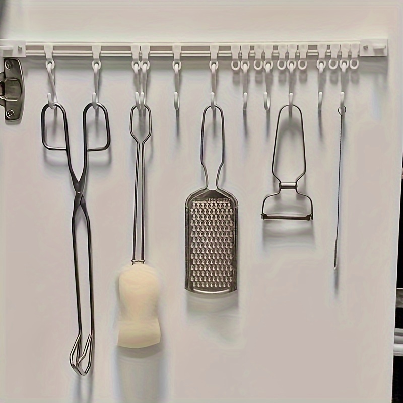 Wall Mounted Kitchen Hook Rack No-Punching Wall Hangers Rail