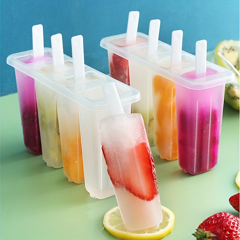 1pc 5-grid Silicone Popsicle Mold & 50pcs Stick