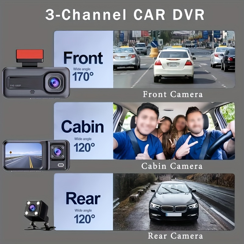 Cámara de salpicadero DVR para coche, grabadora de vídeo de doble