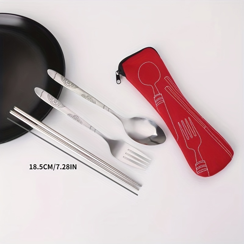 Dinnerware Portable Printed Stainless Steel Spoon Fork Steak - Temu