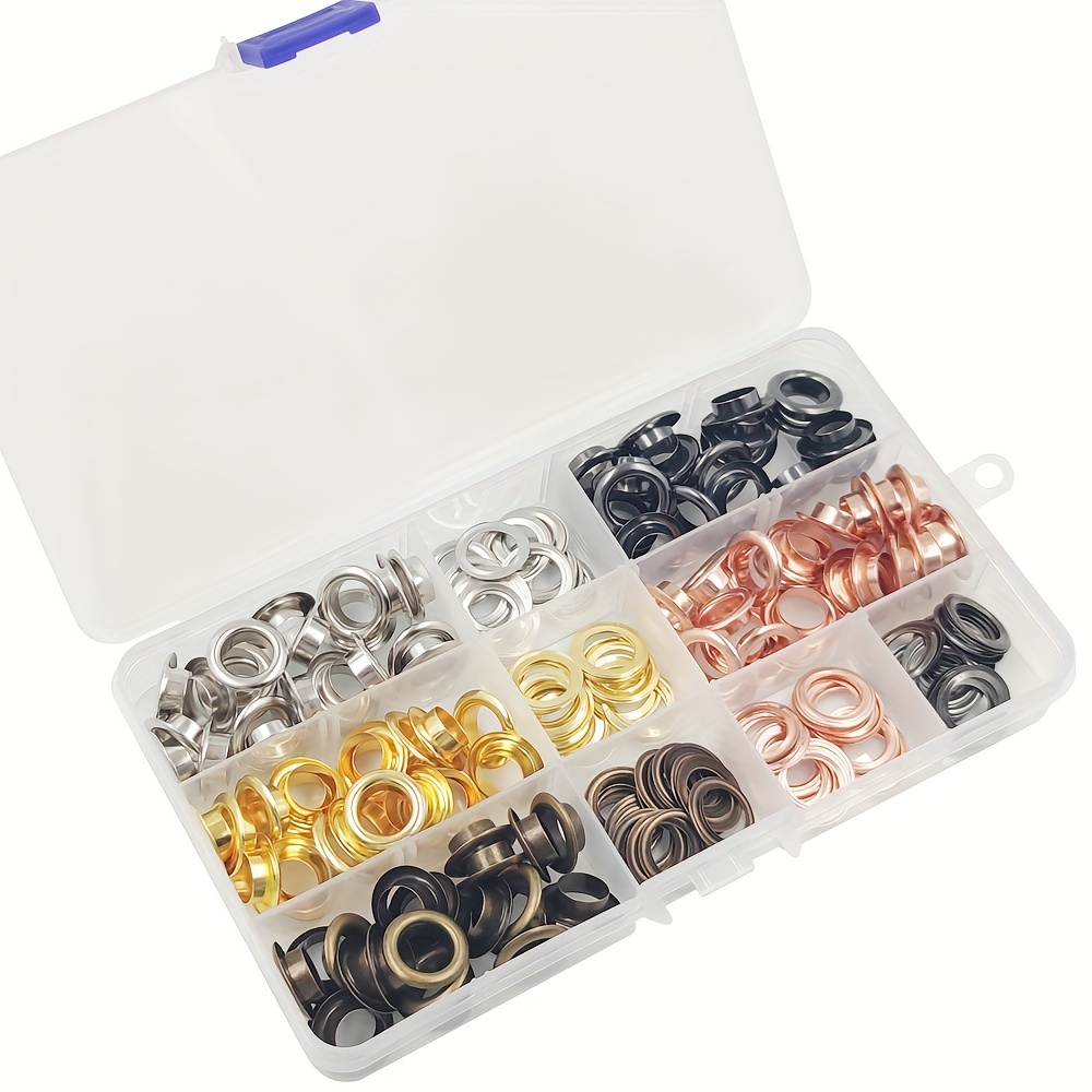 Eyelet Metal Grommet Mix 5 Colors With Washer Tool Kits - Temu