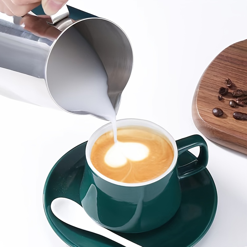 Stainless Steel Coffee Jacquard Cup With Scale Pointed Nose - Temu