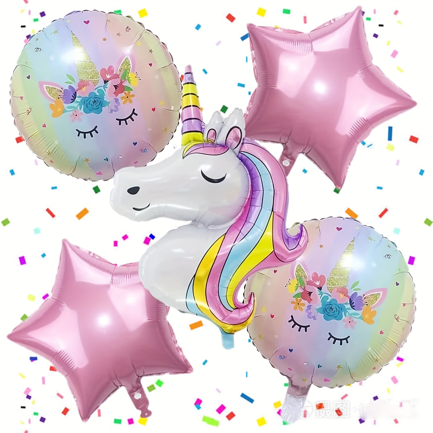 Globo de unicornio arcoíris con número, decoración de fiesta de