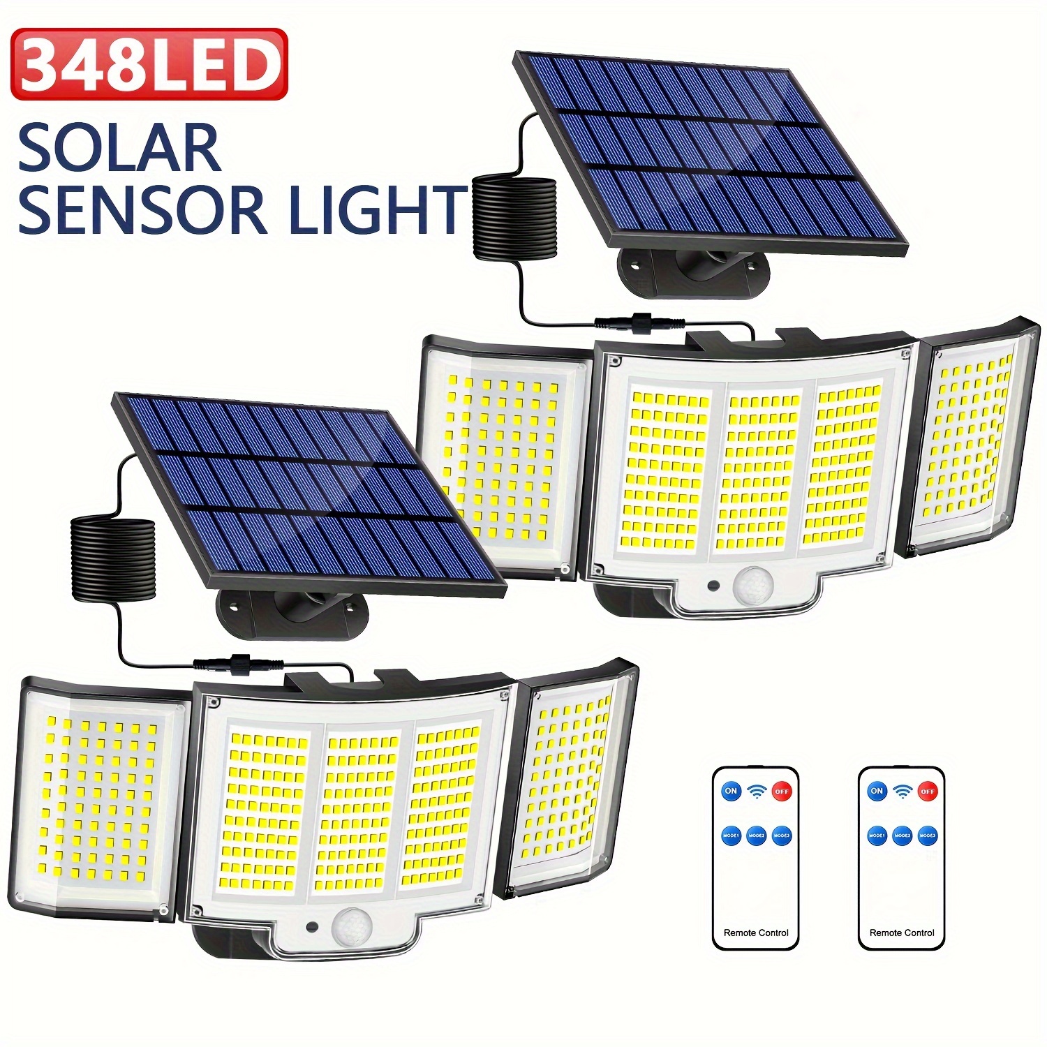 Luz Solar Exterior con 70 LED Potentes, Foco Solar con Sensor de  Movimiento, Rango de Illumination de 270°, IP65 Luz Solar para Jardin,  Garajes