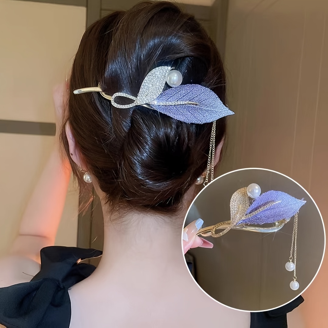 Elegant Metal Pearl Hair Clip Women Hair Accessories Butterfly Hair Claw s2