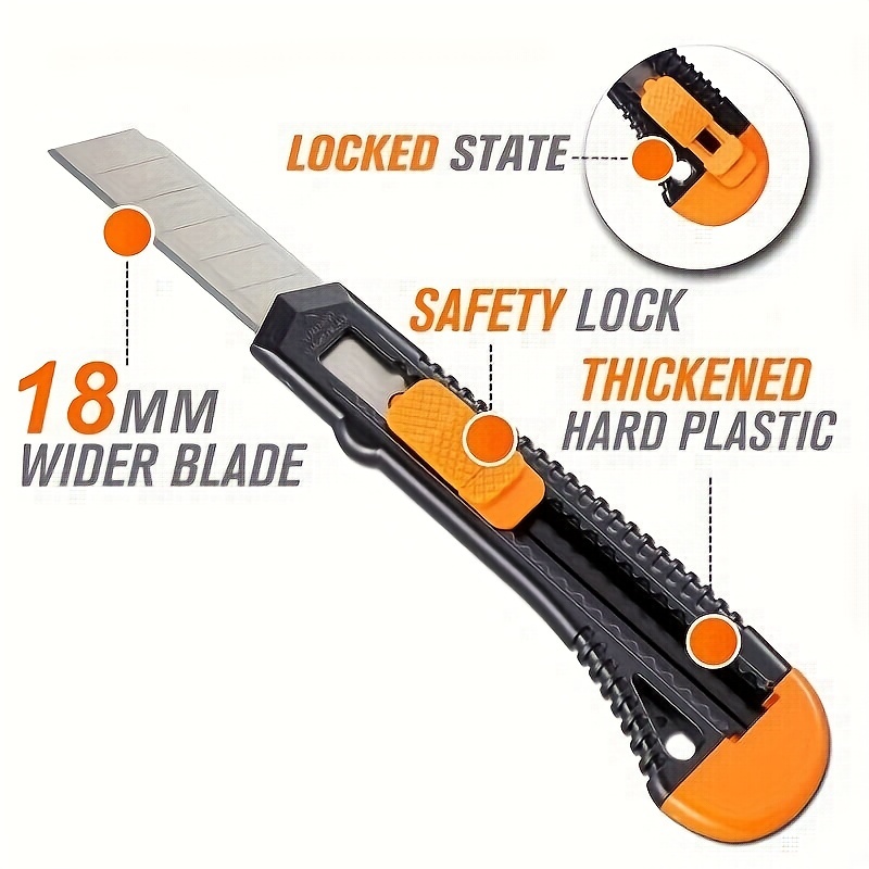 High Carbon Steel Safety Blade Box Cutter Carton Knife - Temu