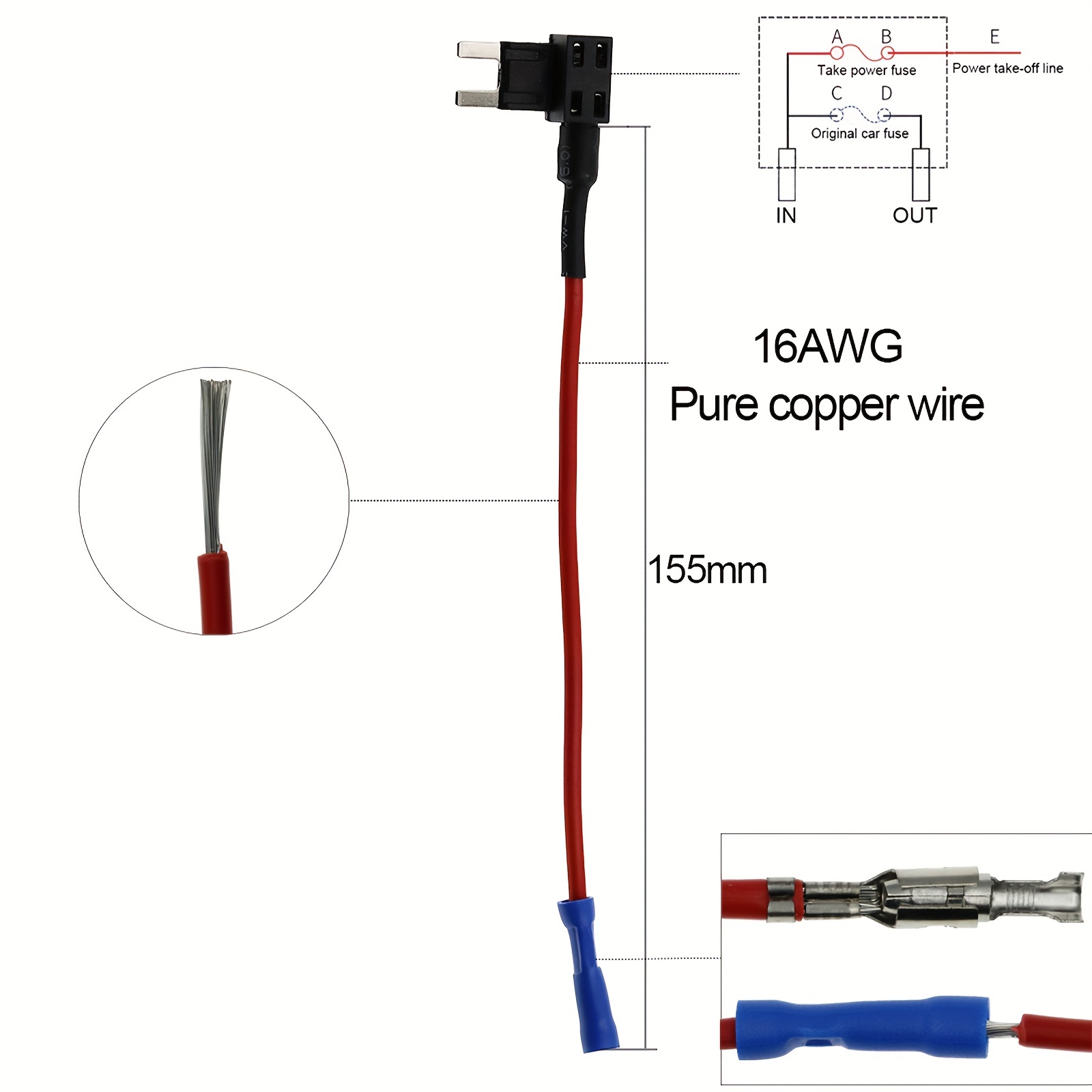 12v Mini Small Medium Size Car Fuse Holder Add a circuit Tap - Temu