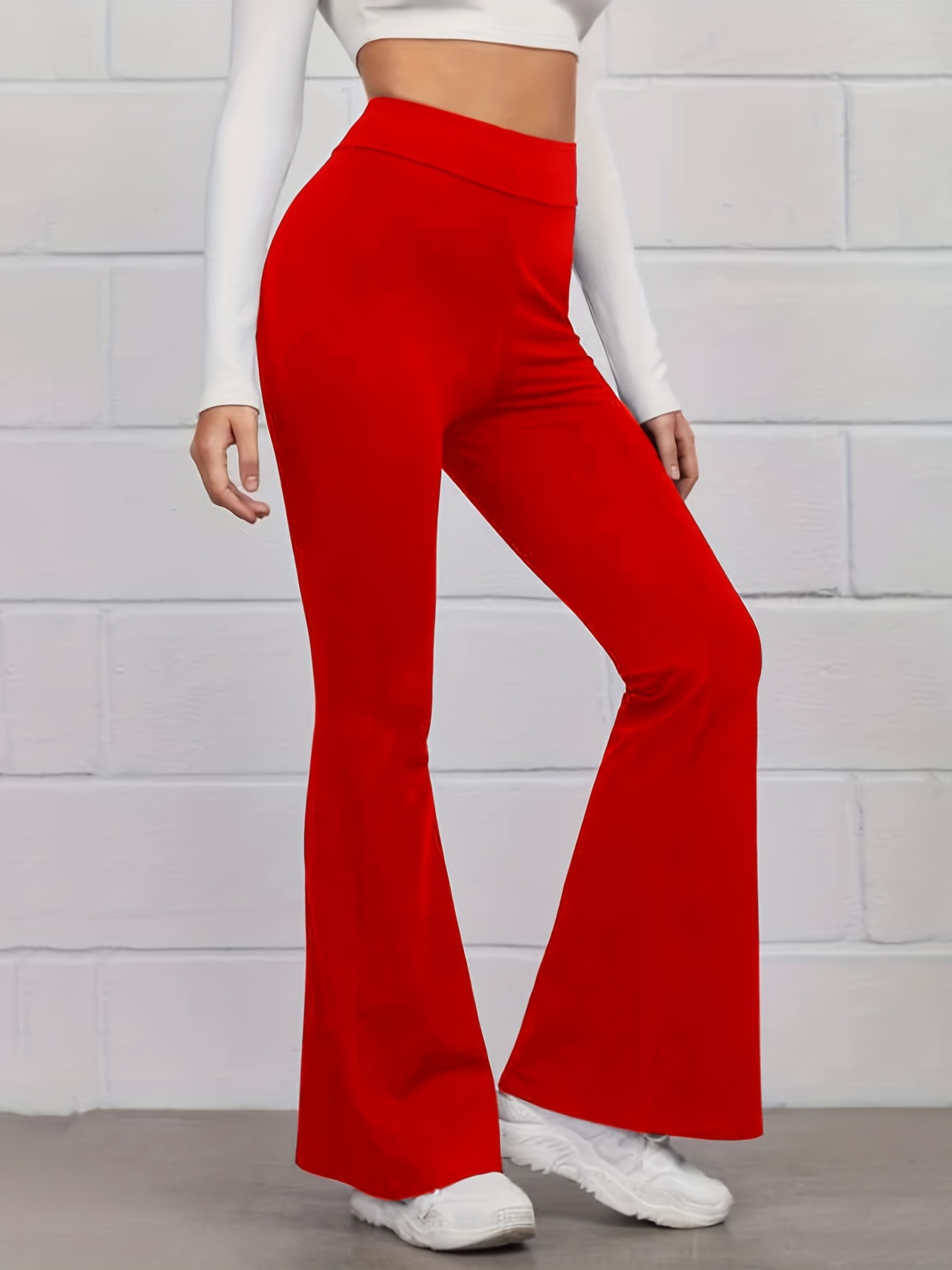 $80 INC International Concepts Womens Red Slim-Fit Flared High-Low Pants  Size 16