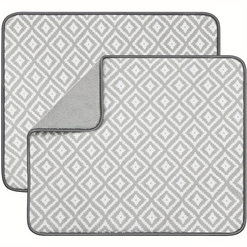 Upgrade Your Kitchen With A Stylish & Super Absorbent Microfiber Dish  Drying Mat! - Temu