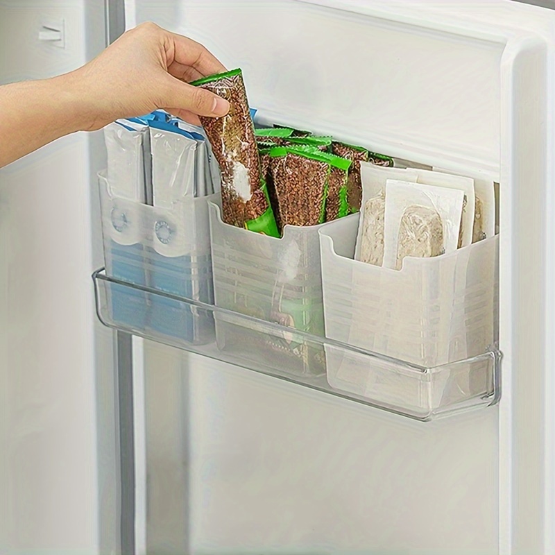 1pc Multi-functional Transparent Refrigerator Side Door Storage