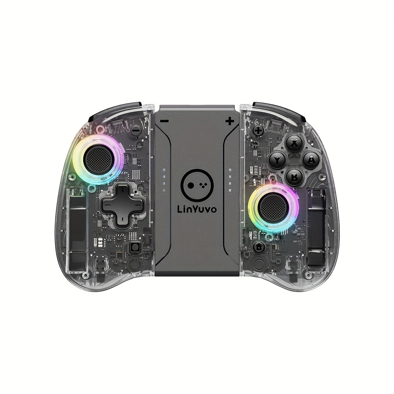 Joypad Controller for Nintendo Switch,Wireless Joy Con Replacement Switch  Controller 8 Color Adjustable RGB LED Joypad Controller with Color Light