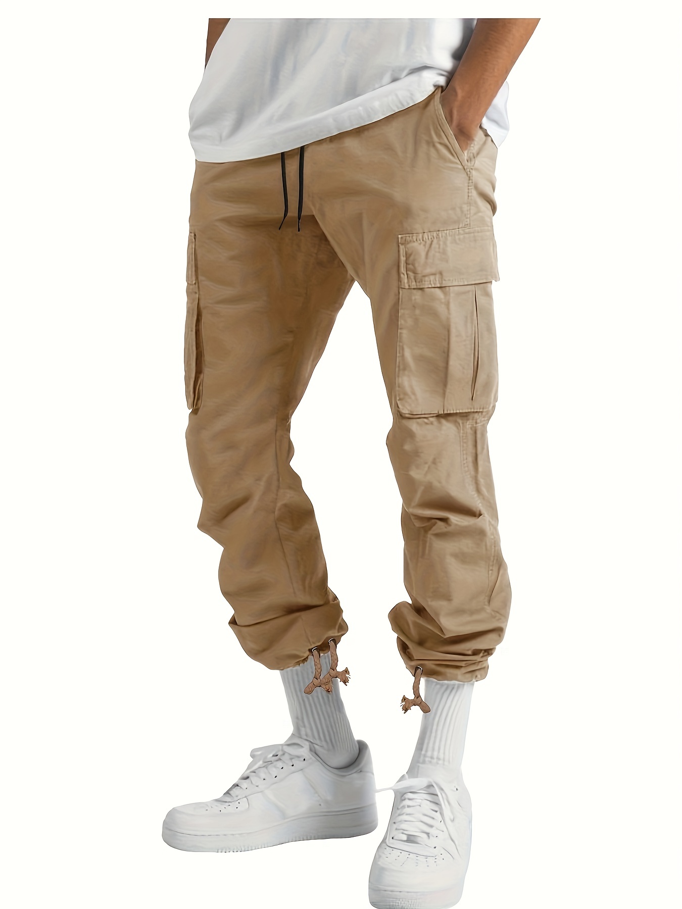 Plus Size Casual Cargo Pants for Men with Multiple Pockets and Elastic  Waist Big Men's Men's Casual Pants Men's, Gold, X-Large : :  Clothing, Shoes & Accessories