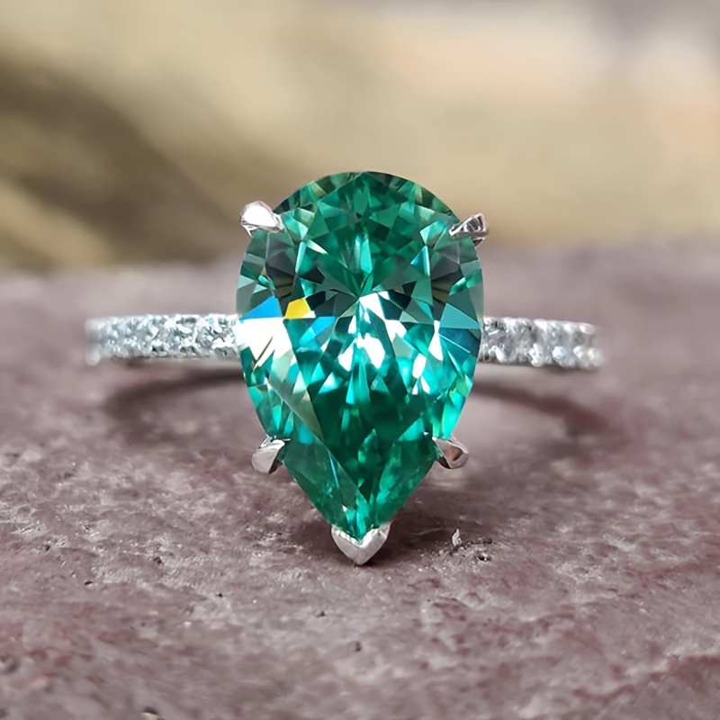Women's Claddagh Wedding Ring with Synthetic Zircon Teardrop