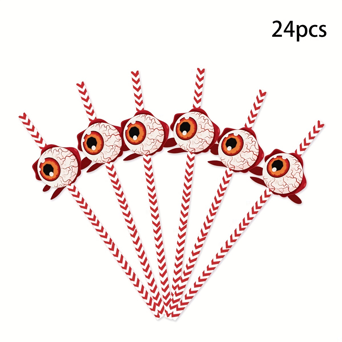 24pcs Halloween Decoration Spider Pumpkin Witch Straw Toppers