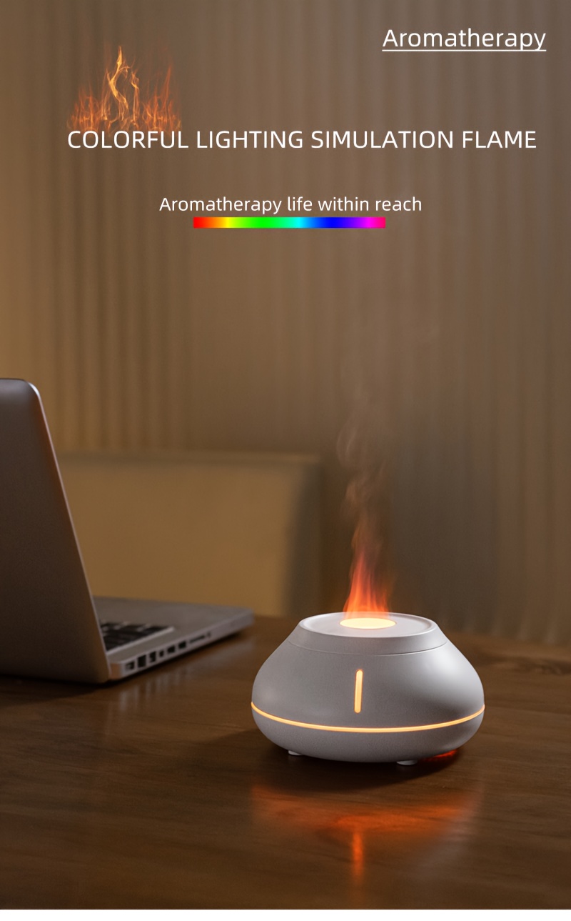 Volcano Flame Ultrasonic Aroma Diffuser Fragrant Air - Temu