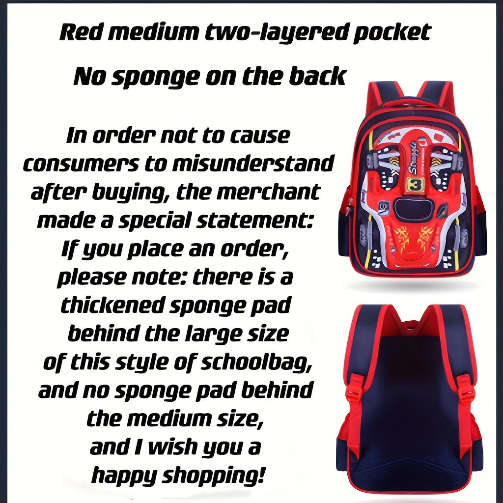 Boys' Children's Backpack Spine Protection Schoolbag