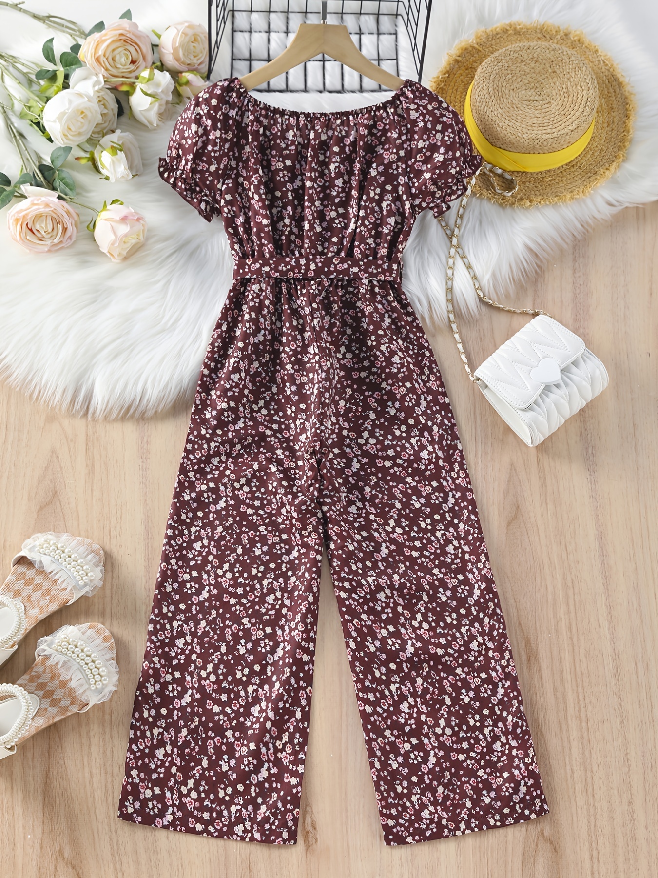 Women Short Jumpsuits Rompers Summer Casual Small Floral Shirt