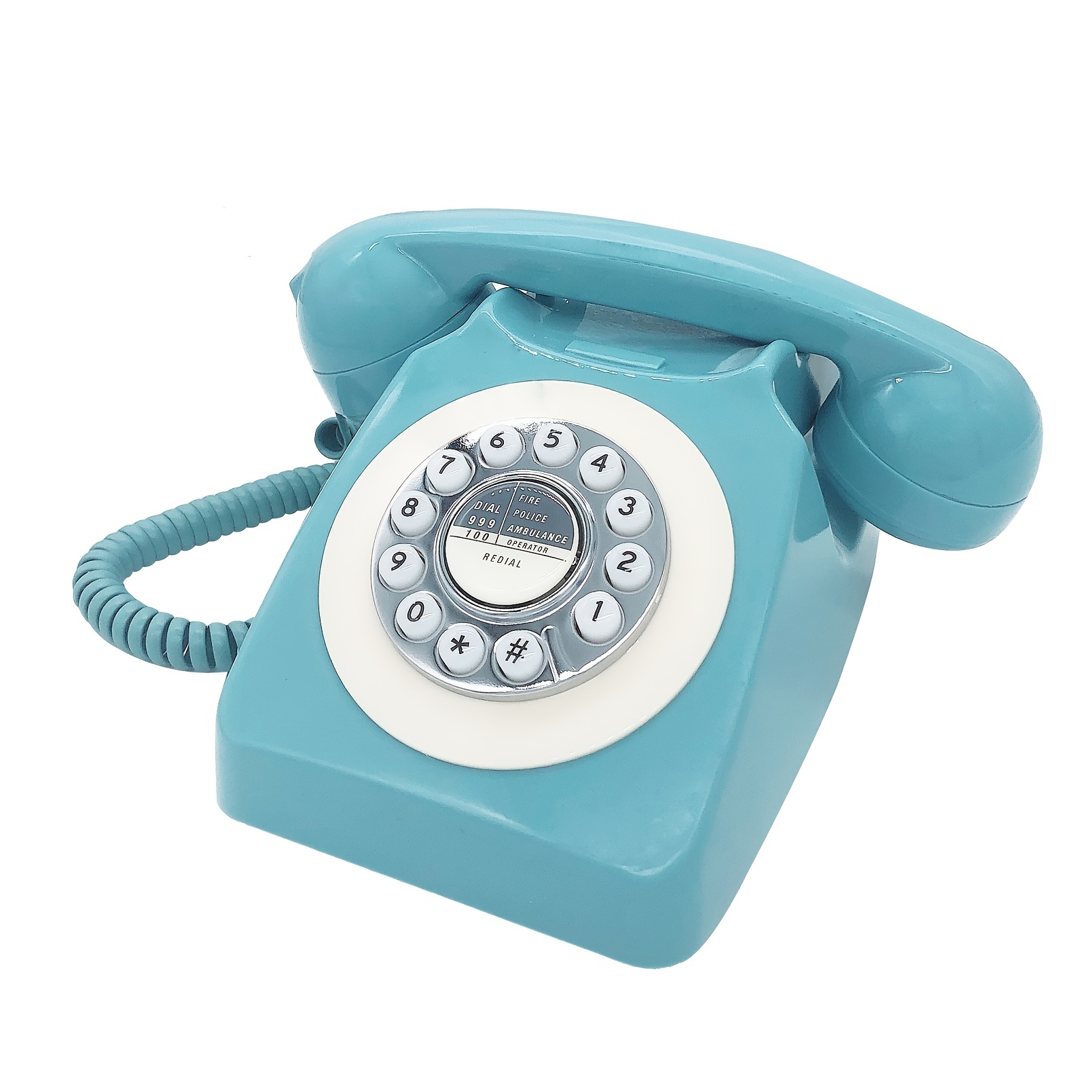 Teléfono fijo retro vintage, diámetro giratorio antiguo con cable antiguo  para oficina en casa, hotel, escuela, decoración de escritorio con altavoz