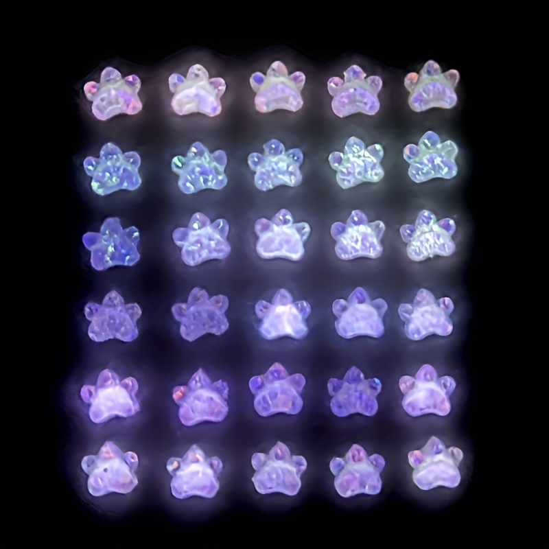 Glitter Cabochon Kitty and Rabbit 3D Nail Charms / Kawaii Nail