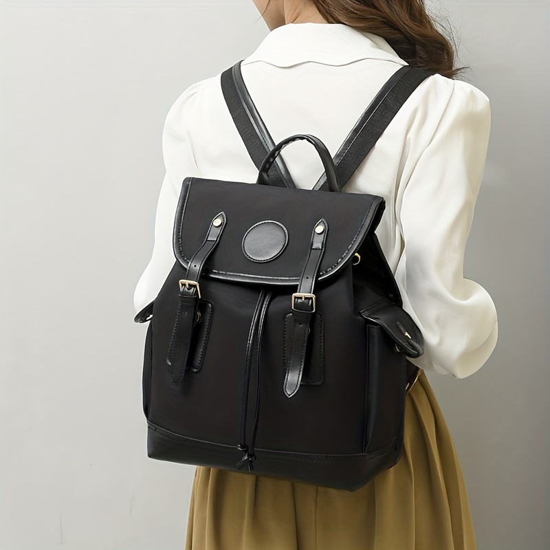 Leather Backpack for Women Black color