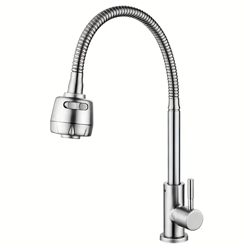 household kitchen stainless steel faucet wash basin dishwashing pool stainless steel sink rotatable spout cold water for laundry room garden outdoor faucet details 0