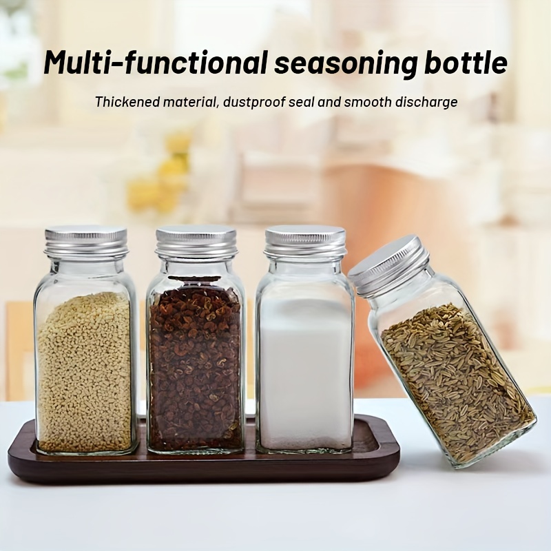 Spice Jar, Spice Bottle, Pepper Shakers, Seasoning Bottle, Kitchen  Seasoning Jar, Glass Monosodium Glutamate Bottle, Outdoor Pepper Shakers  For Kitchen Camping Picnic Bbq, Spice Bottle With Bamboo Lid, Home Kitchen  Supplies, Bbq