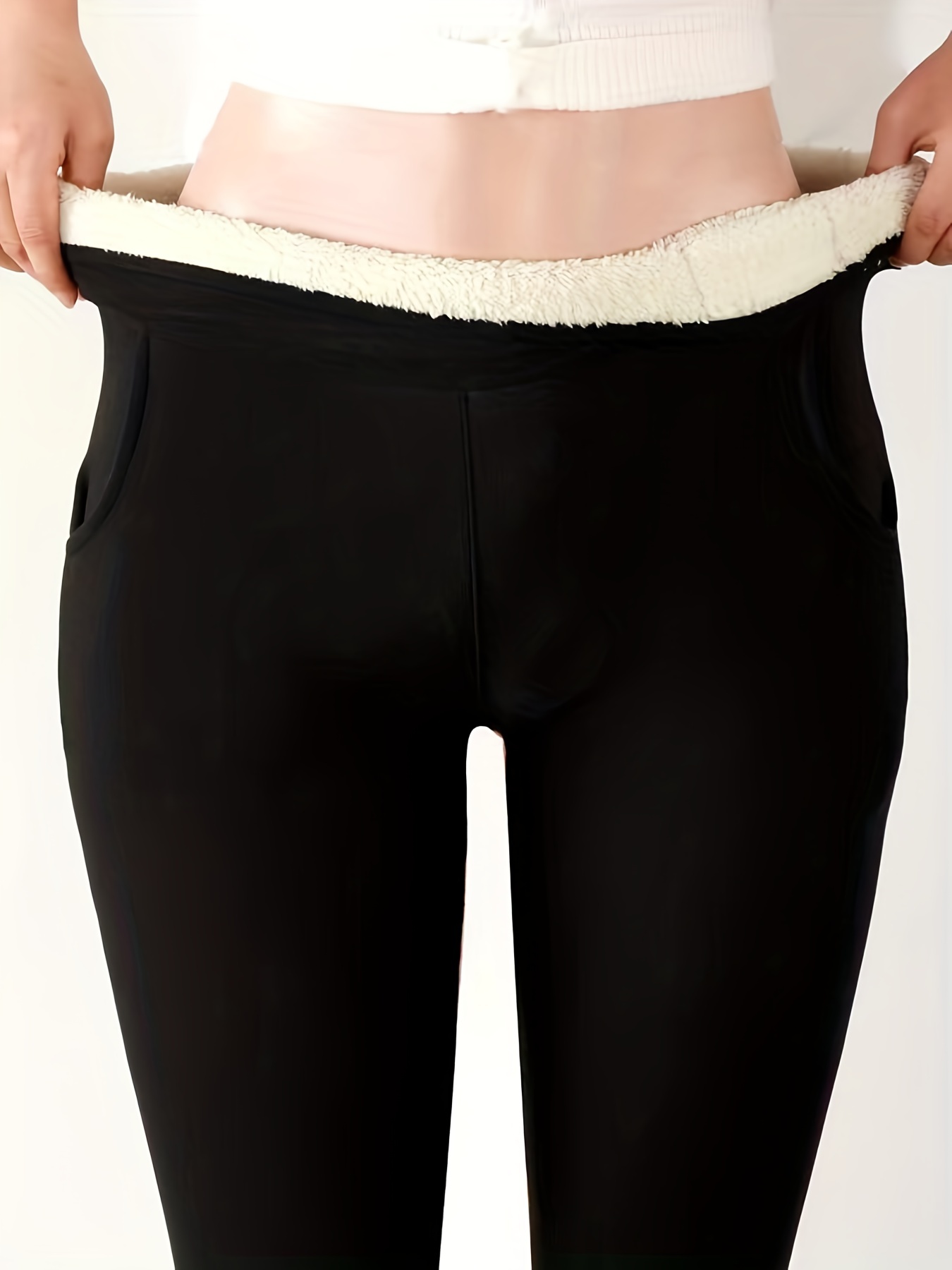  we fleece Women's Soft Capri Leggings for Women-High Waisted  Tummy Control Non See Through Workout Running Black Leggings Yoga Pants ( White, Small-Medium) : Clothing, Shoes & Jewelry