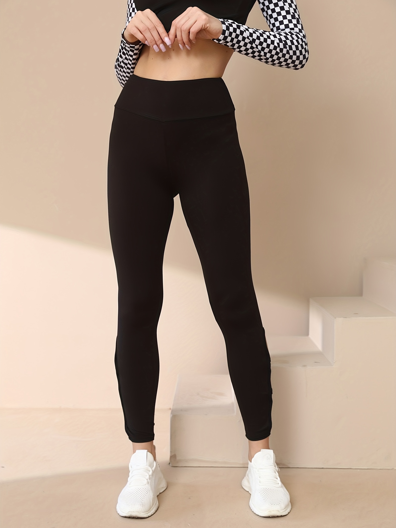 Women's Yoga Pants Yoga Leggings Criss Cross Waist Tummy Control Butt Lift  Quick Dry High Waist Yoga Fitness Gym Workout Leggings Bottoms Black Dark N