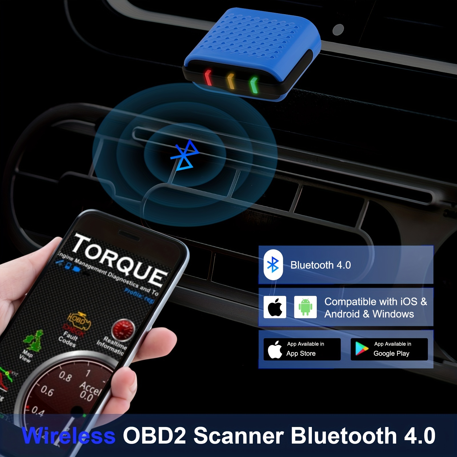 Lector OBD Bluetooth, escaner diagnostico motor