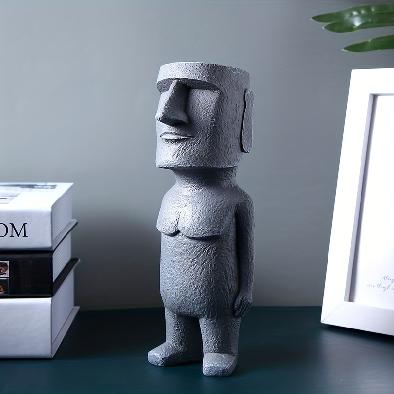 Resin Crafts Easter Island Standing Statue Desktop Desk - Temu