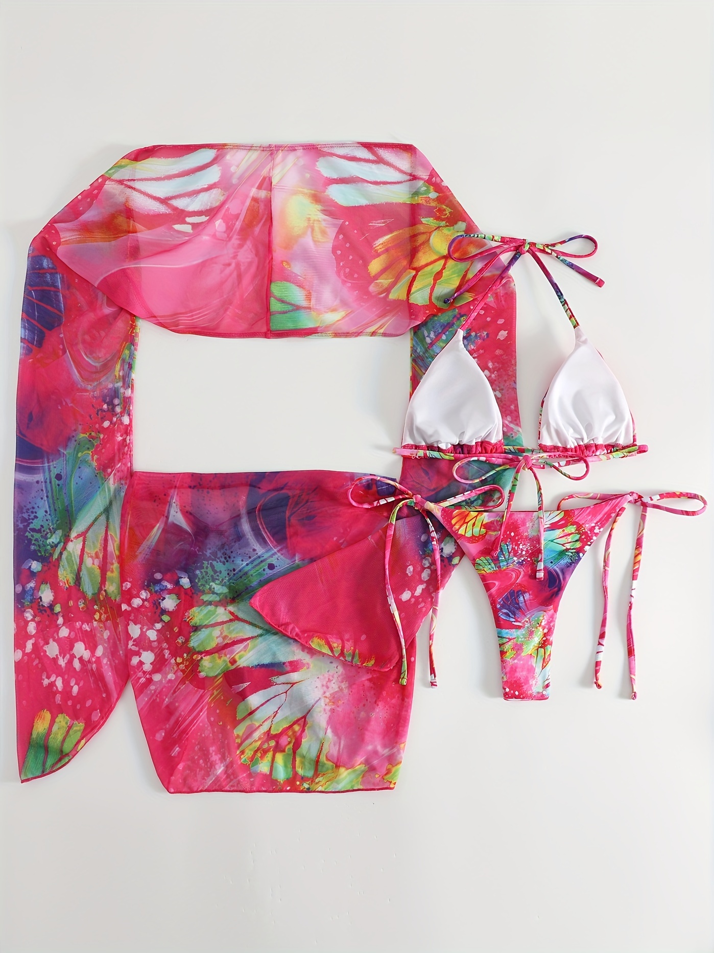 Multi color Halter Tie Side Bikini Tie Back Drawstring Shrug Temu Australia