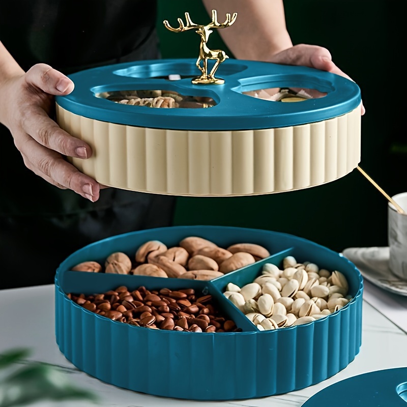 Candy Snack Storage Box With Lid Fruit Tray Candy Snack - Temu